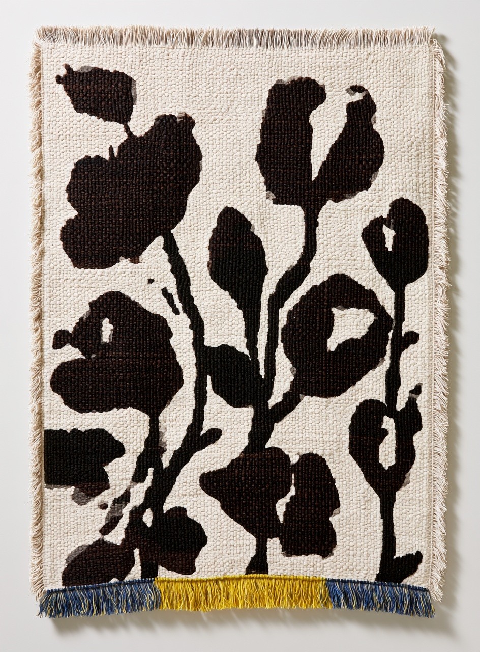 a flat lay of a woven blanket with an...