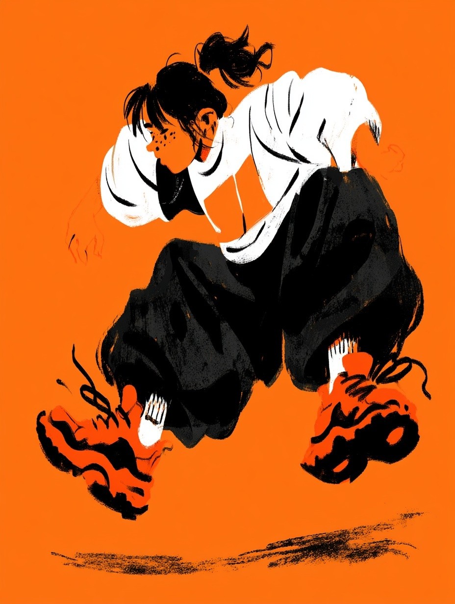 illustration of a young woman she is in white...