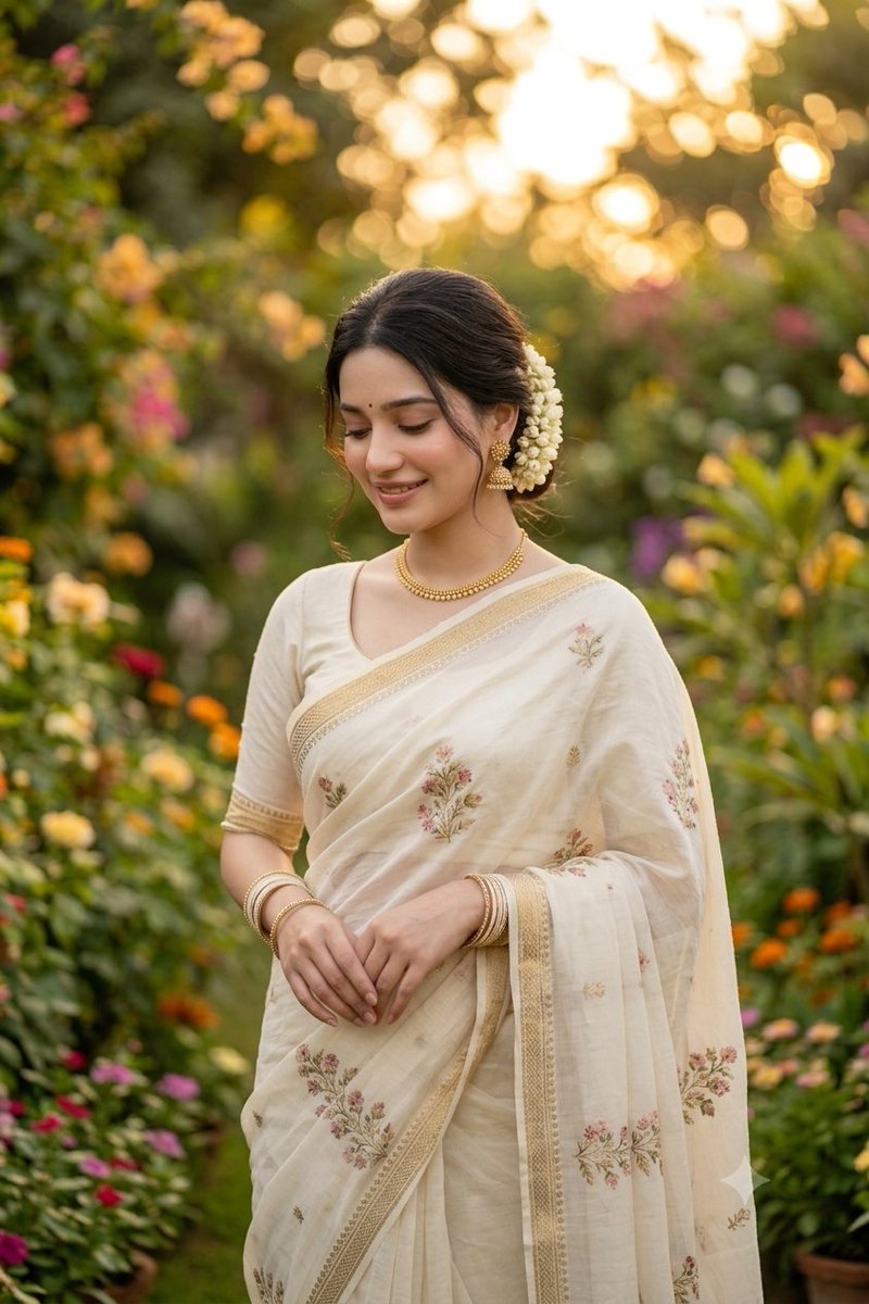 Indian Saree Garden Portrait