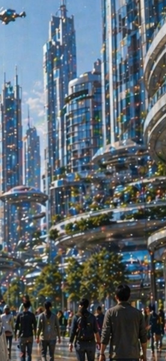 Futuristic Utopian City Boulevard