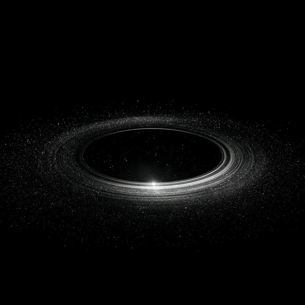 A sideways ring similar to a planetary ring with...