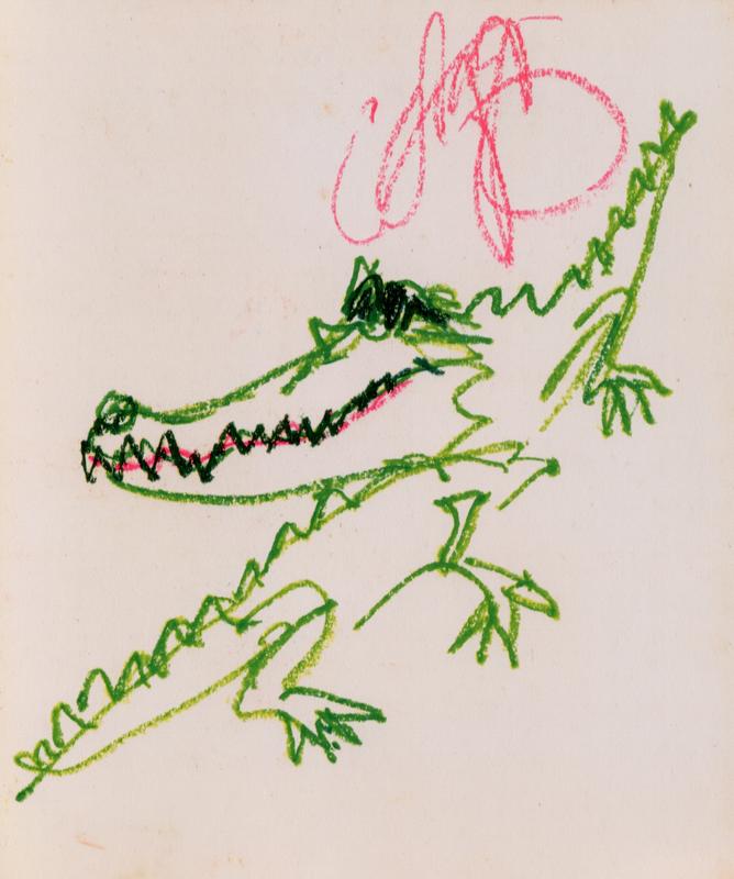 naive gestural illustration of a crocodile whole body is...