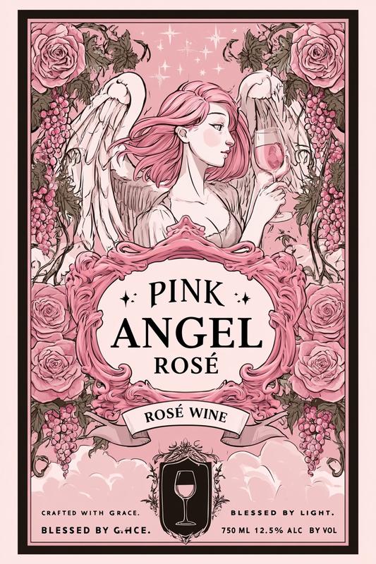 a rectangular wine label with a black border featuring...