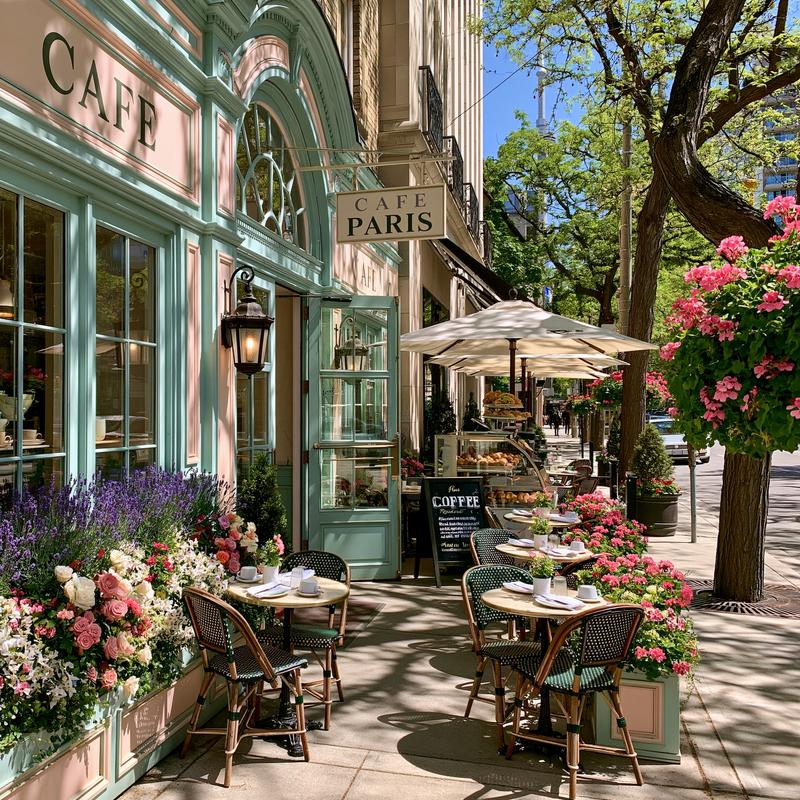 Cute French coffee shop called CAFE PARIS in Toronto...