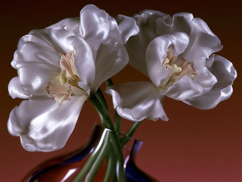 close up flower arrangement with vase magazine style...