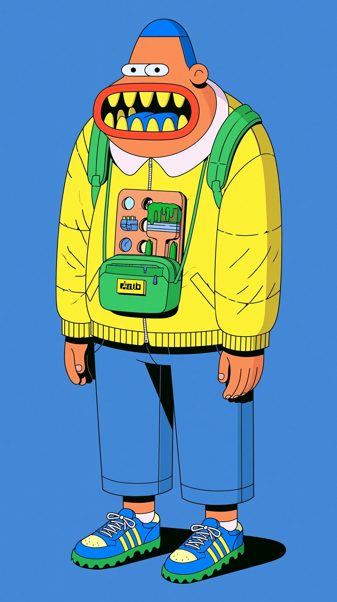High school bullying monster portrait composition cartoon illustration absurd...