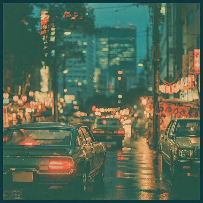 Japanese City Pop nostalgic Tokyo night drive medium tempo...