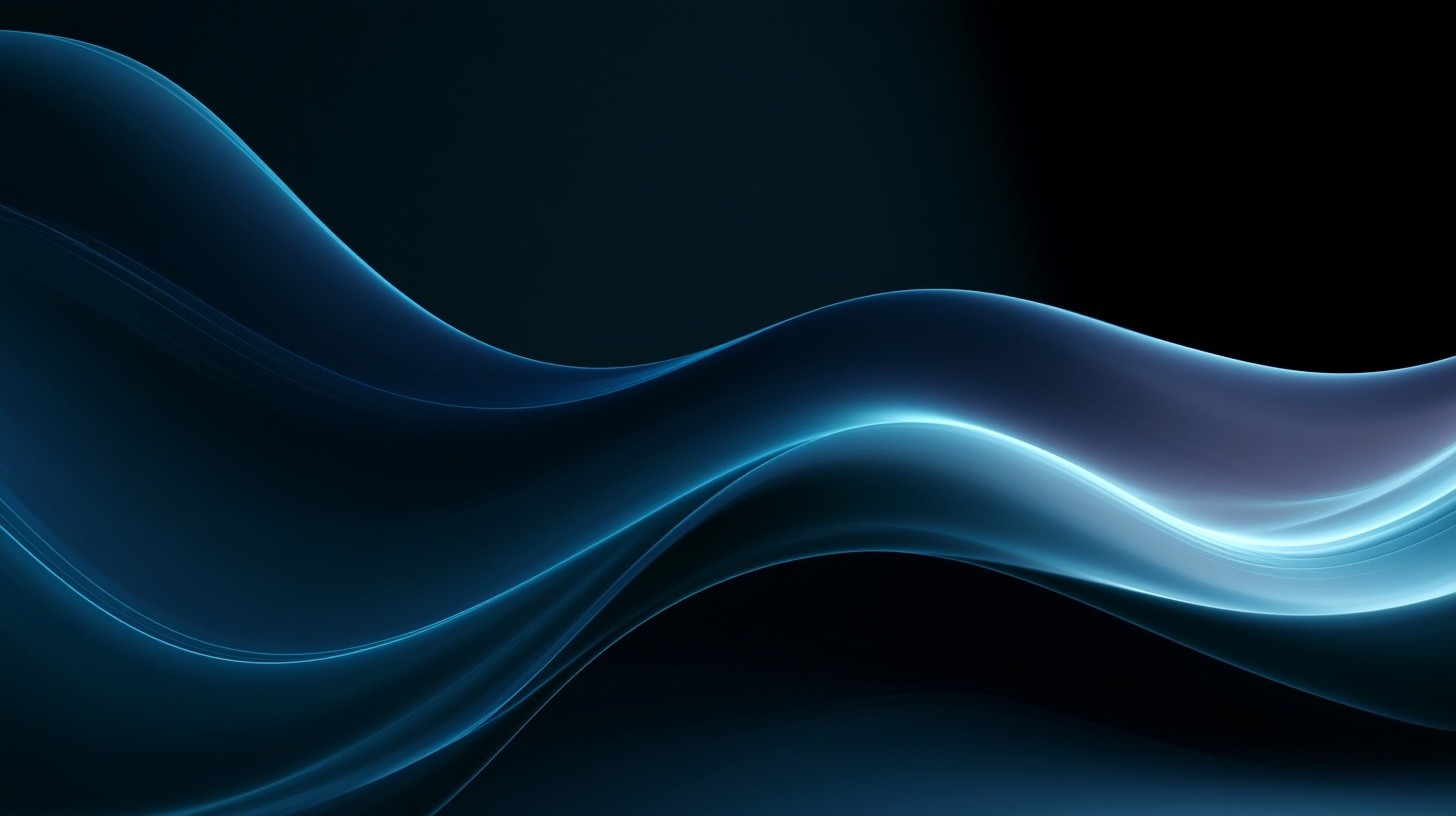 abstract flowing gradient waves deep navy and cyan soft...