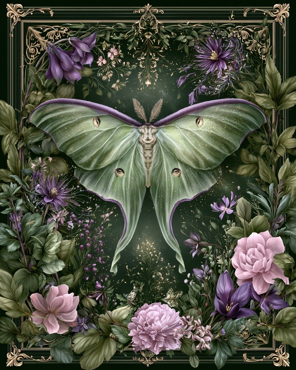 image of garden of botanical secrets luna moth fine...