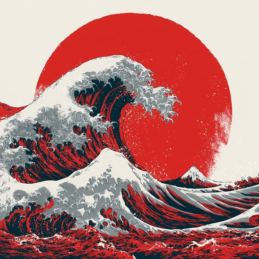 create an artist yet simple wave image that represents...