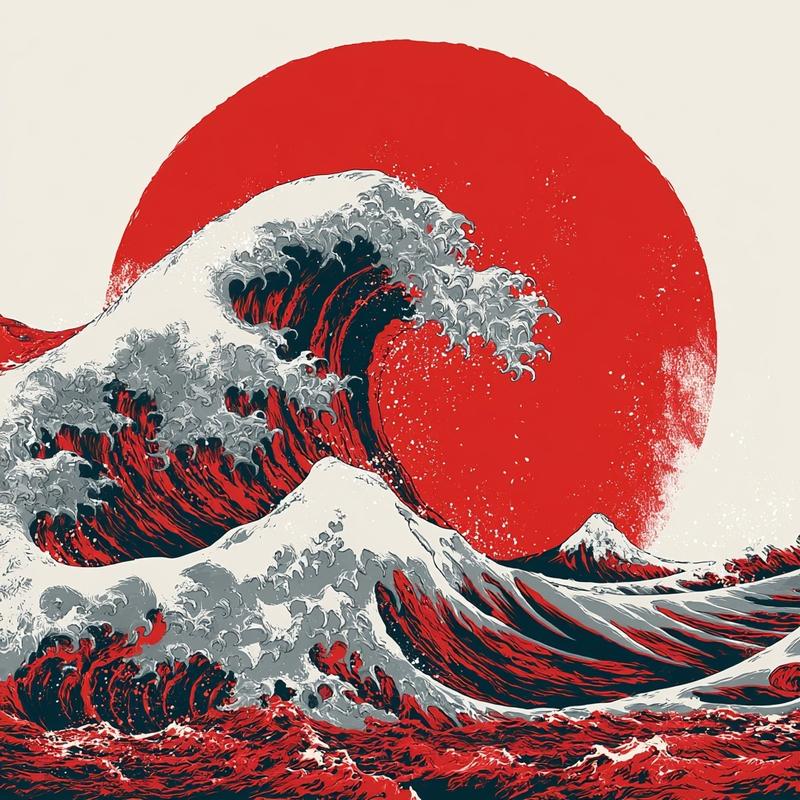 create an artist yet simple wave image that represents...