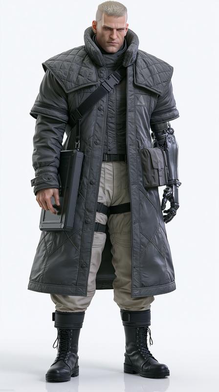 Batou full-body portrait Ghost in the Shell anime version...