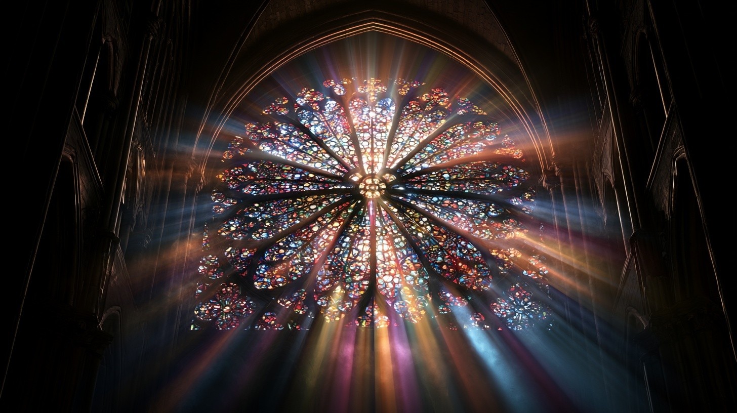 Dark gothic cathedral interior no people pure scene Low...