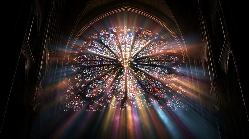 Dark gothic cathedral interior no people pure scene Low...