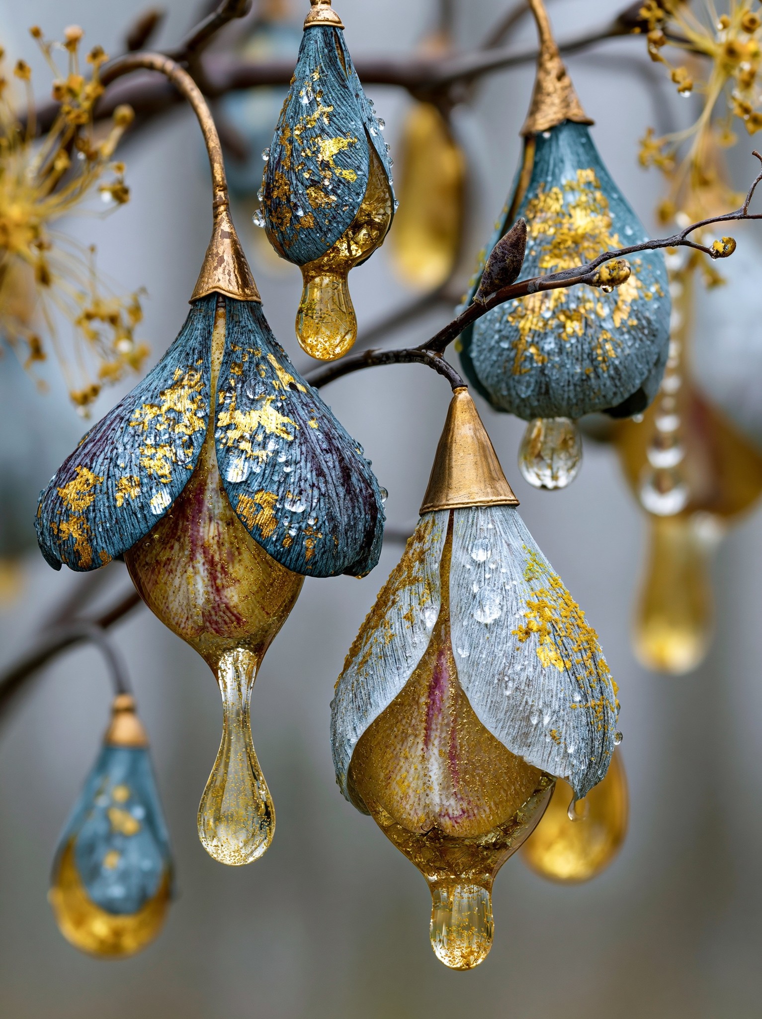 Surreal chandelier made of waterdrops...