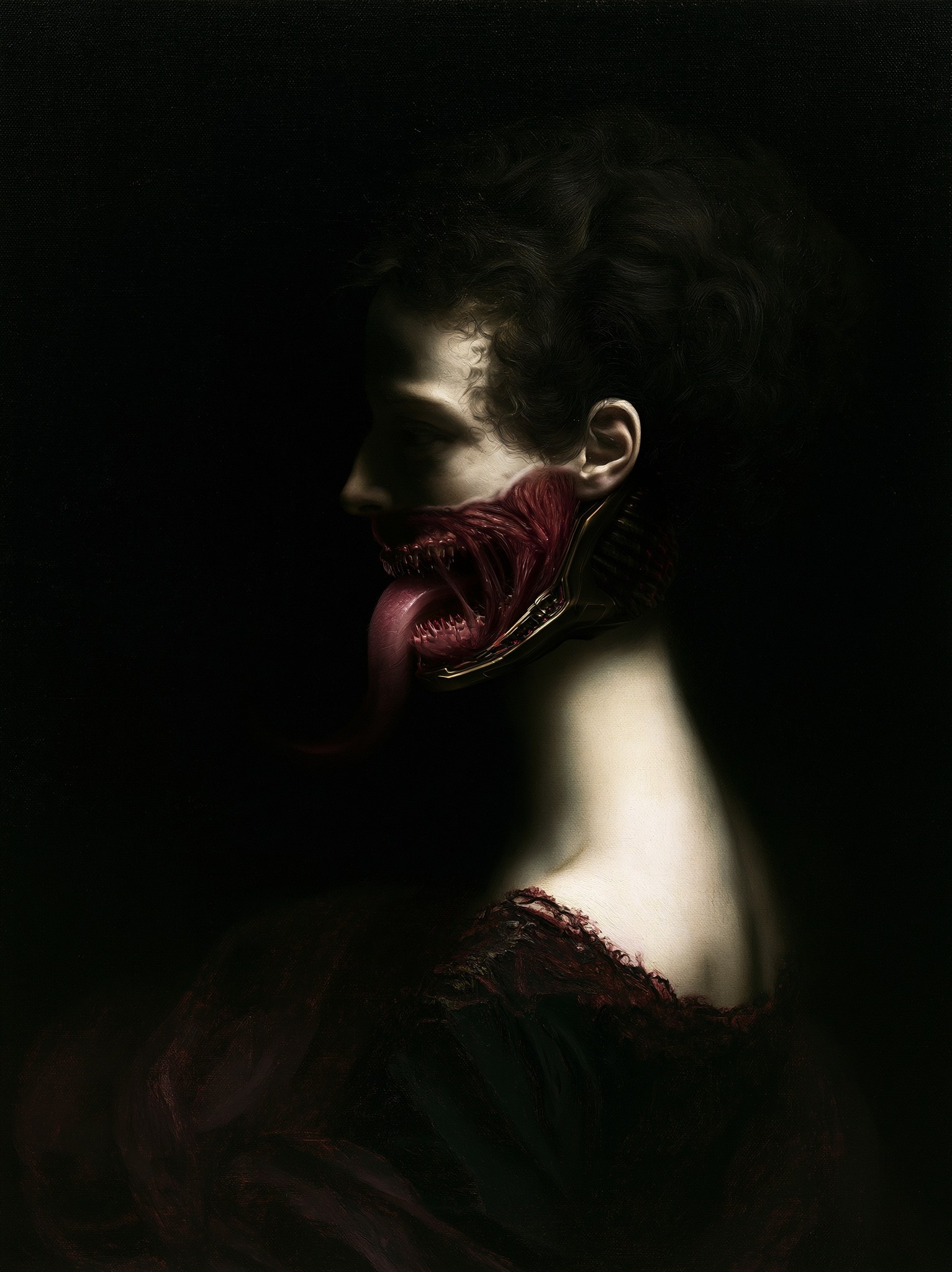 Painting by Henry Fuseli and Nicola Samori Cybernetic tongue...