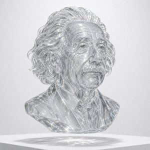 水晶玻璃雕塑半身像渲染图