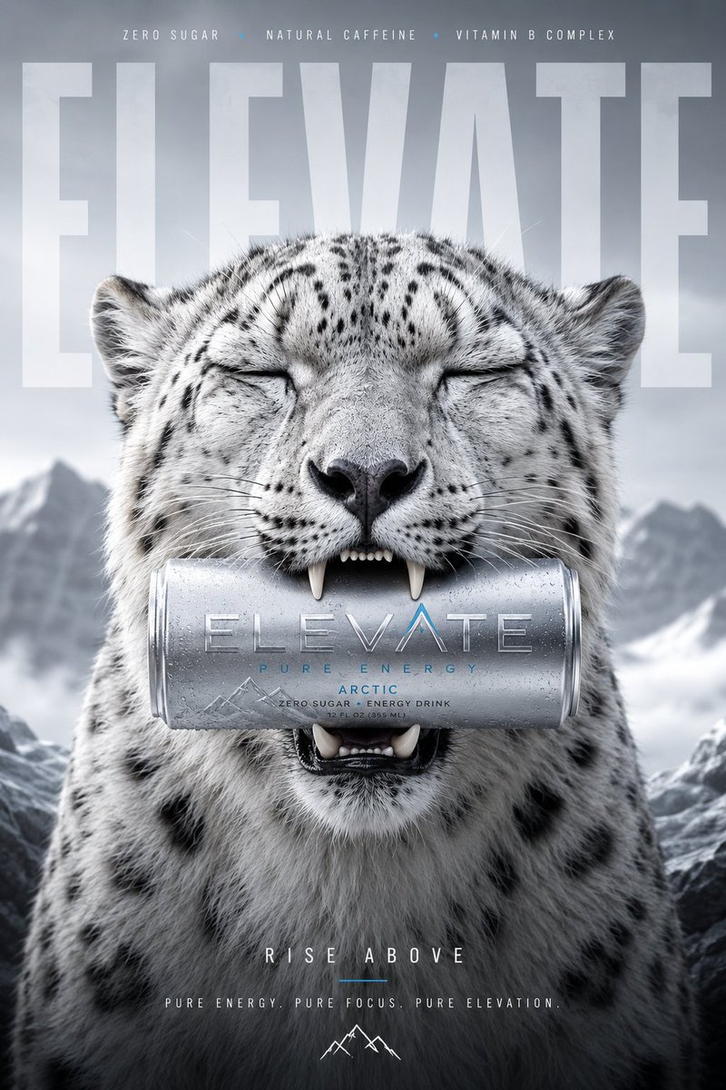 奢华能量饮料 Snow Leopard 广告