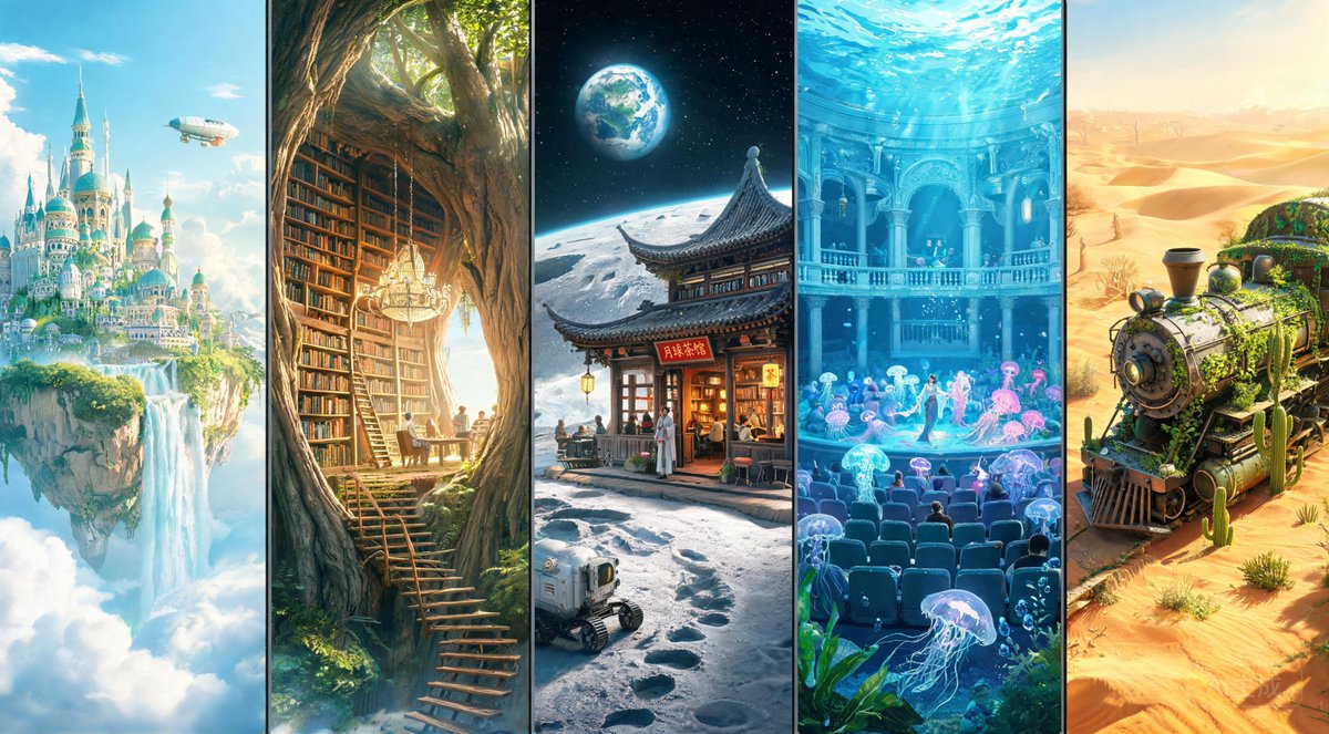 奇幻多面板世界场景