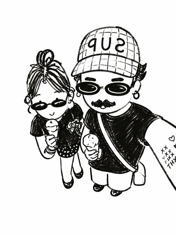 极简涂鸦素描插画