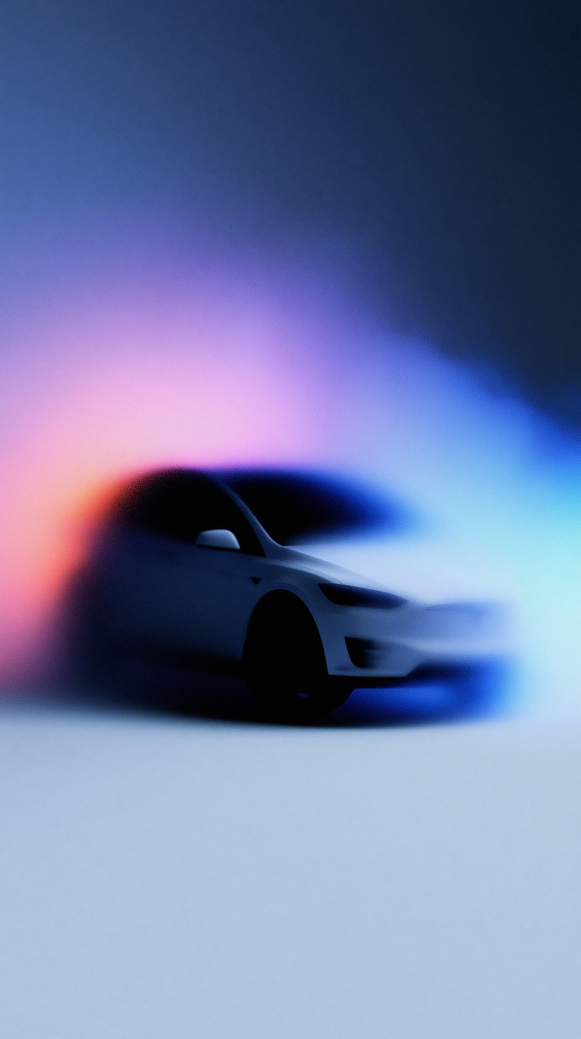 a surreal ethereal Tesla Model X abstract photo silhoutte...