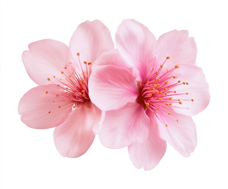 Erstelle zwei realistische Kirschblüten Cherry Blossoms die nebeneinander auf...