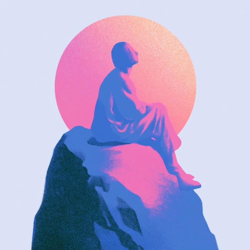 minimalist illustration of person sitting on the edge of...