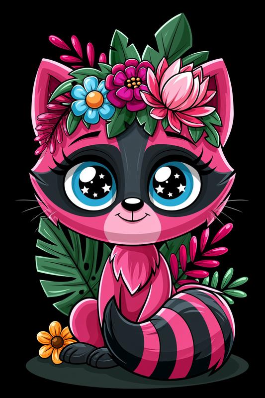 vector graphic of chibi cute beautiful pink happy female...