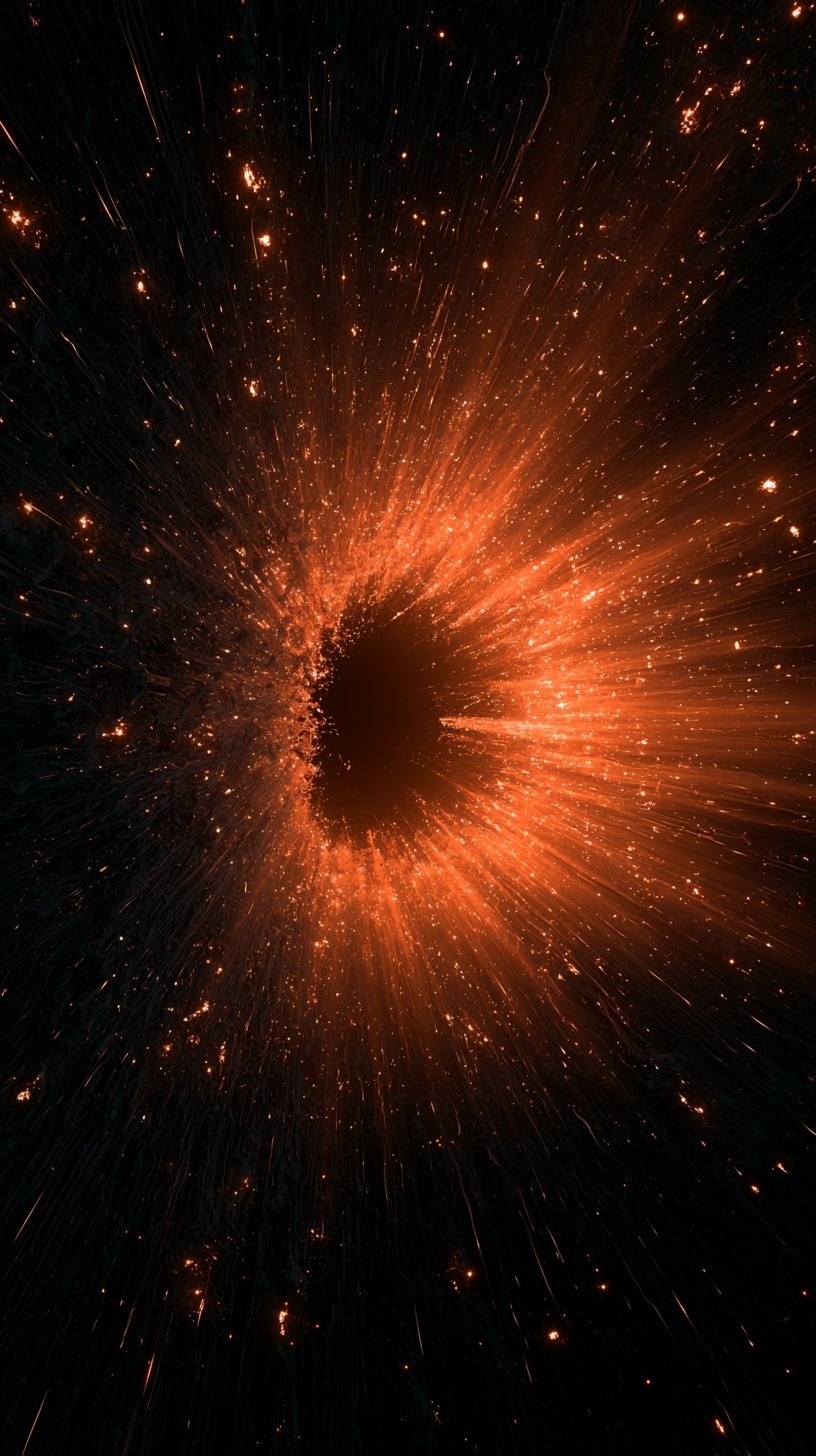 A shockwave expanding outward from a single point in...