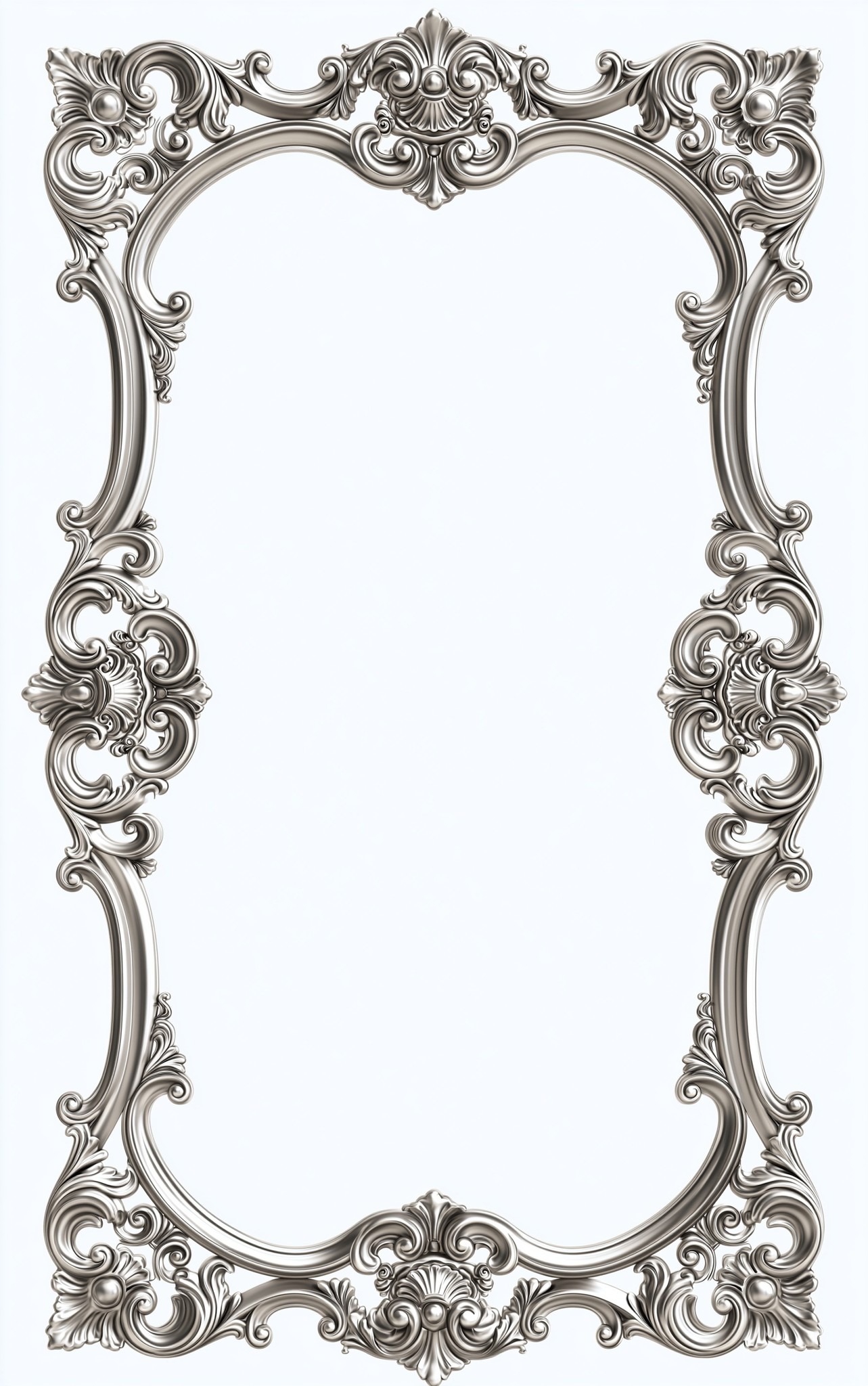 thin ornate baroque line art frame elegant vertical iron...