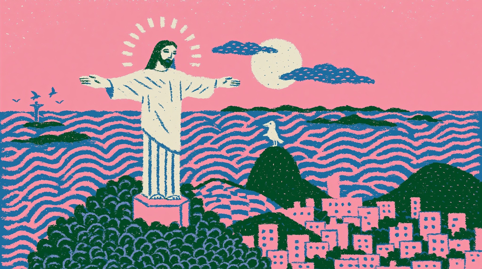 Modern illustration Christ the redeemer...