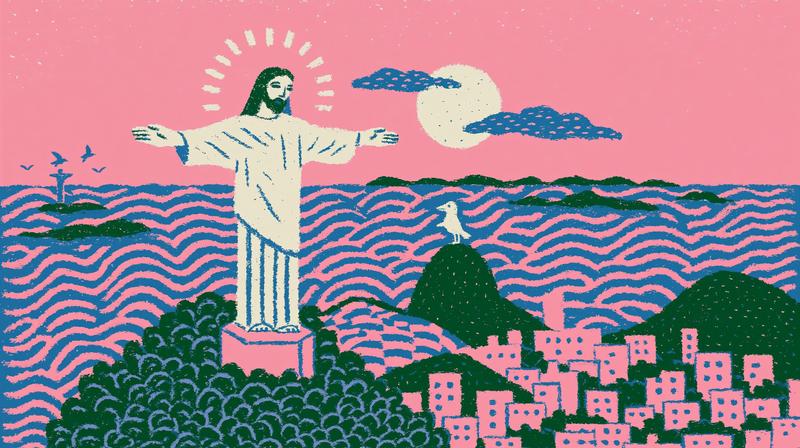 Modern illustration Christ the redeemer...