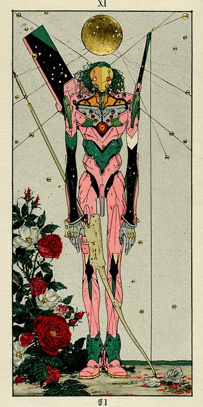 tarot card of evangelion's EVA 01...