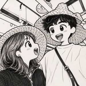 极简马克笔涂鸦素描