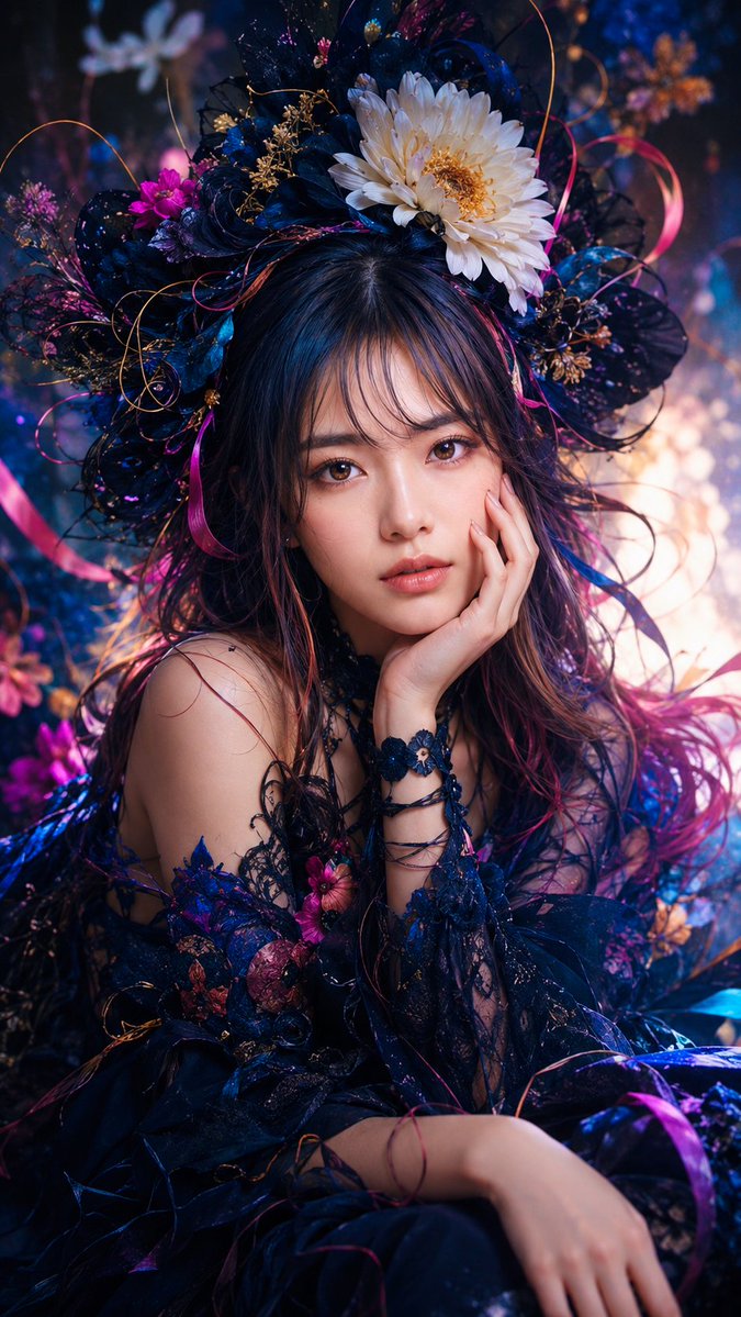 哥特式花卉奇幻肖像