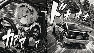 90 年代街头赛车漫画风格
