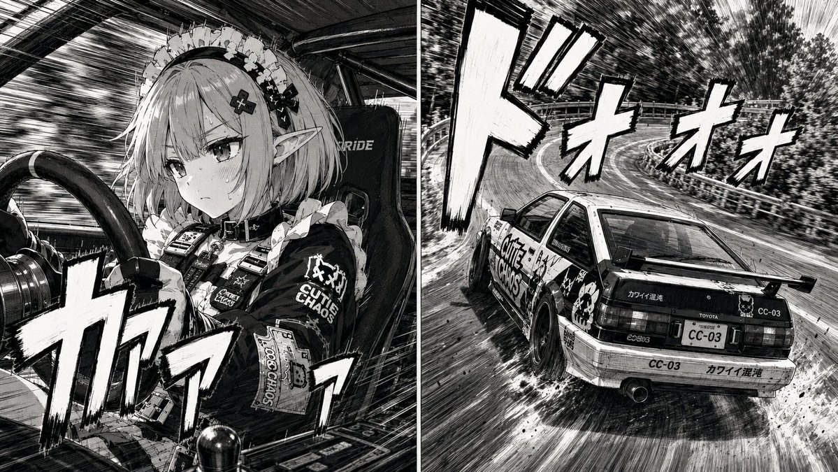 90 年代街头赛车漫画风格