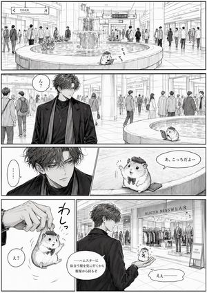 商场里的漫画仓鼠朋友