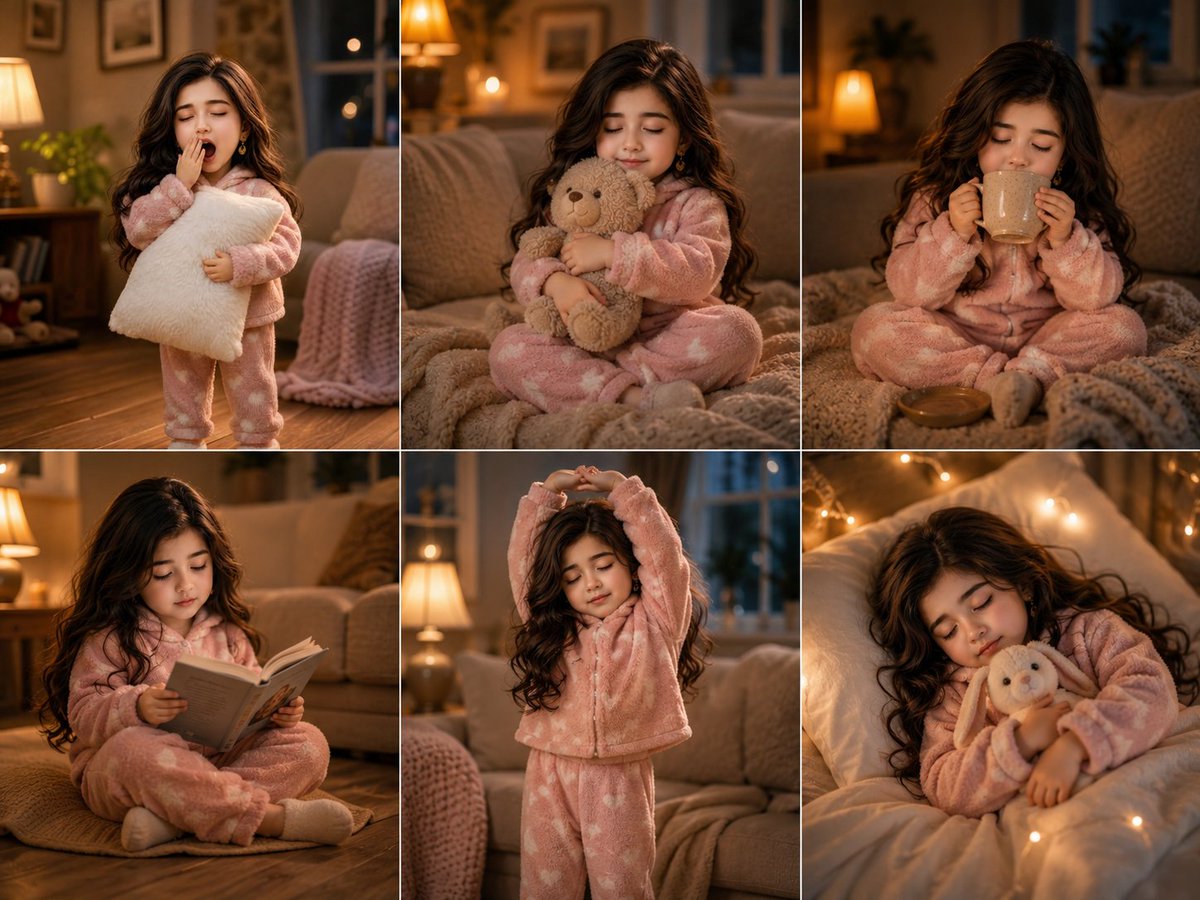 Cozy Six-Panel Bedtime Stages