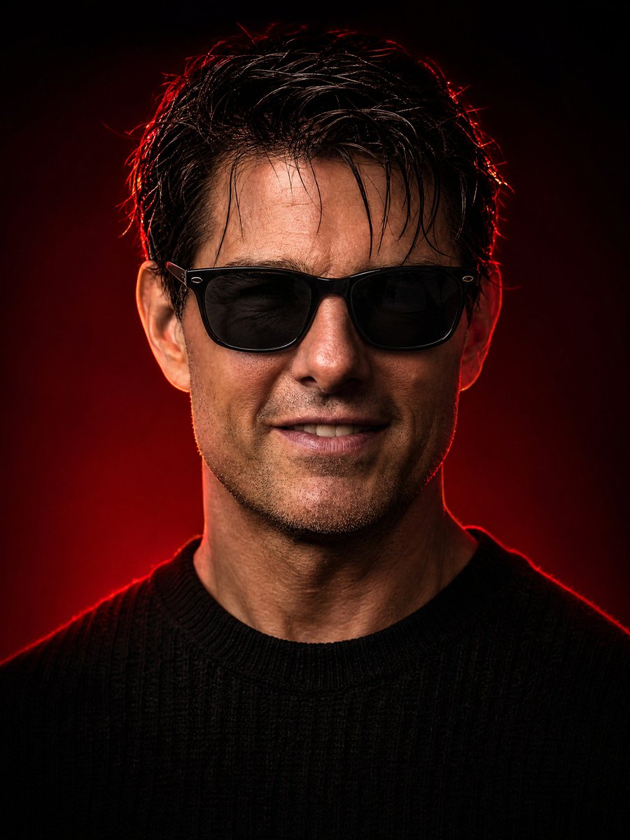 Dark Luxury Red-Light Portrait