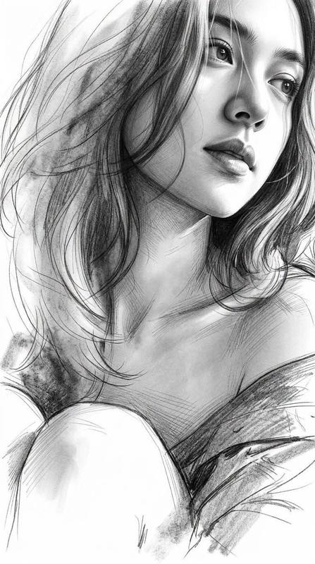 Monochrome Graphite Portrait