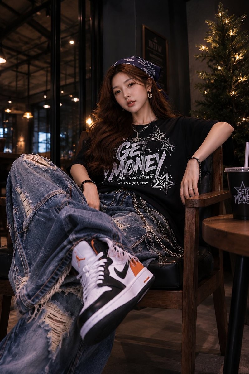 Ultra-Realistic Streetwear Café Portrait