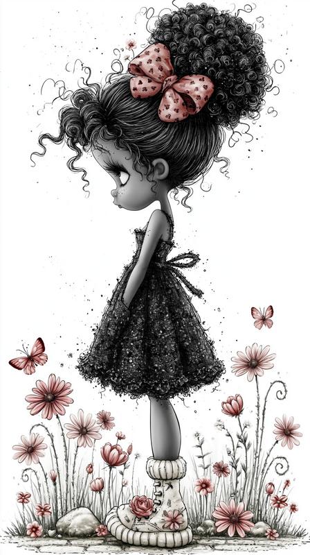 silhouette clip art of a young woman in a...