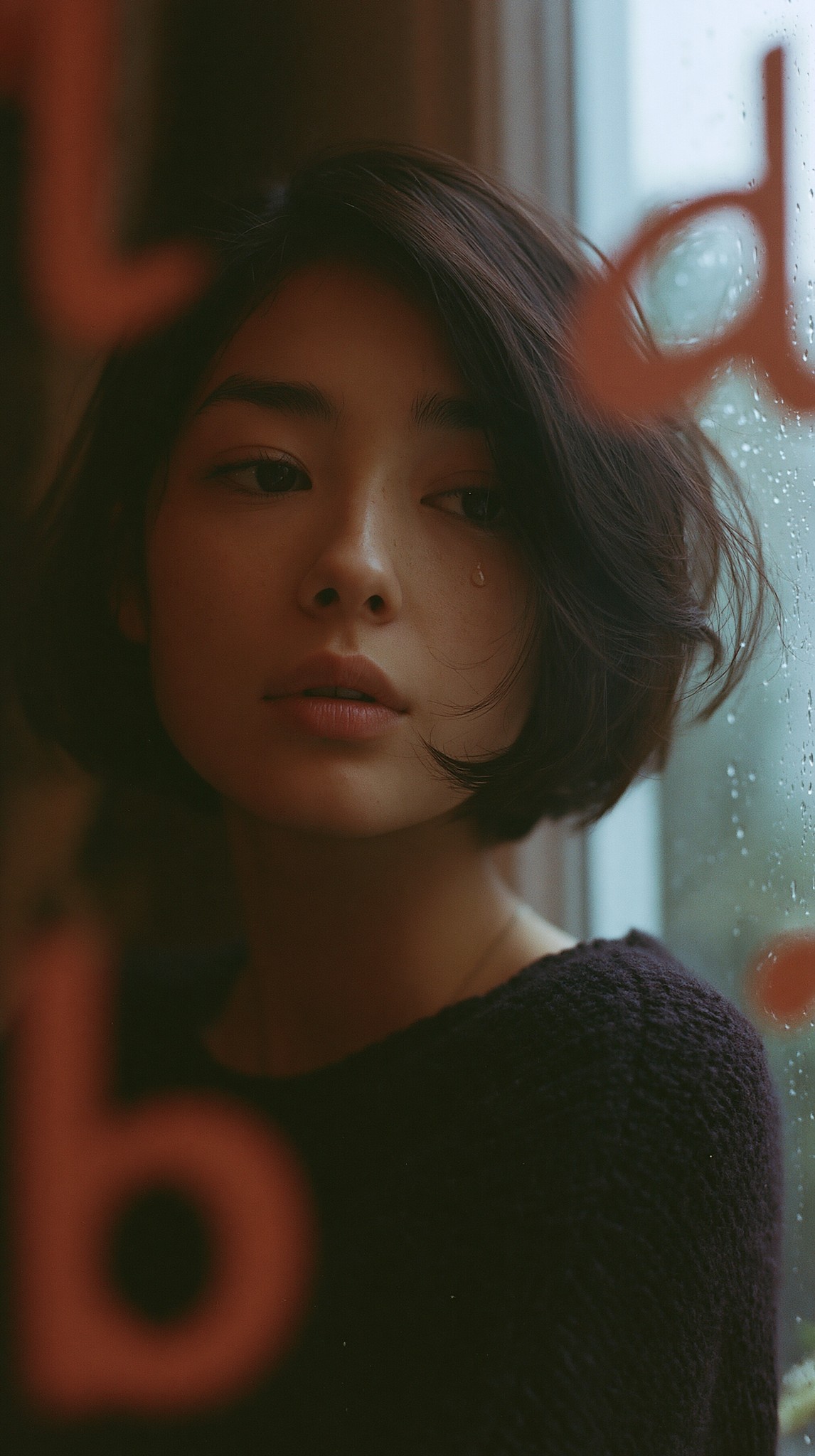 cinematic portrait of a young East Asian girl short...