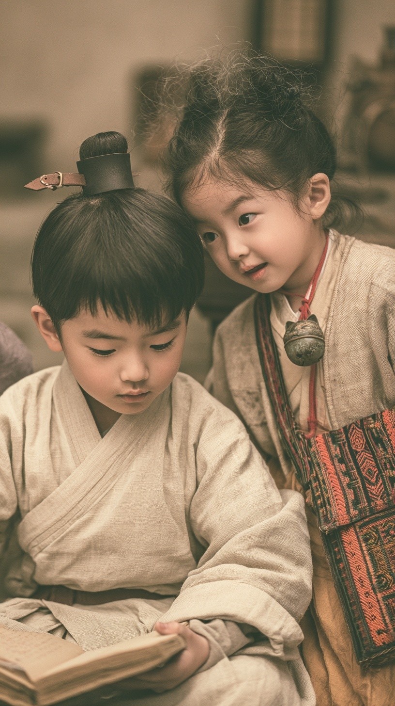 A high-quality ancient Chinese style medium cinematic shot A...