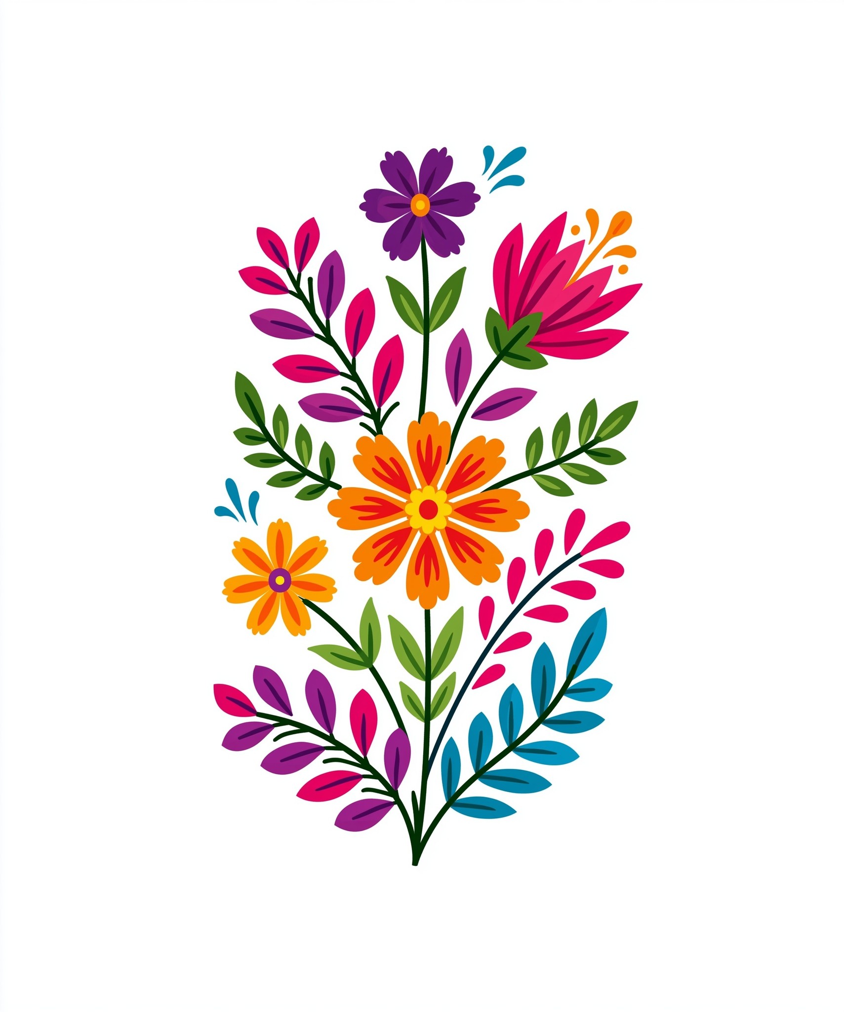 individual element of minimalistic vector graphics of floral designs...