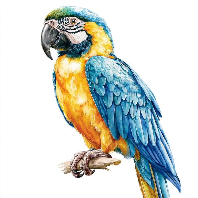 Create a premium editorial watercolor illustration of a blue-and-yellow...