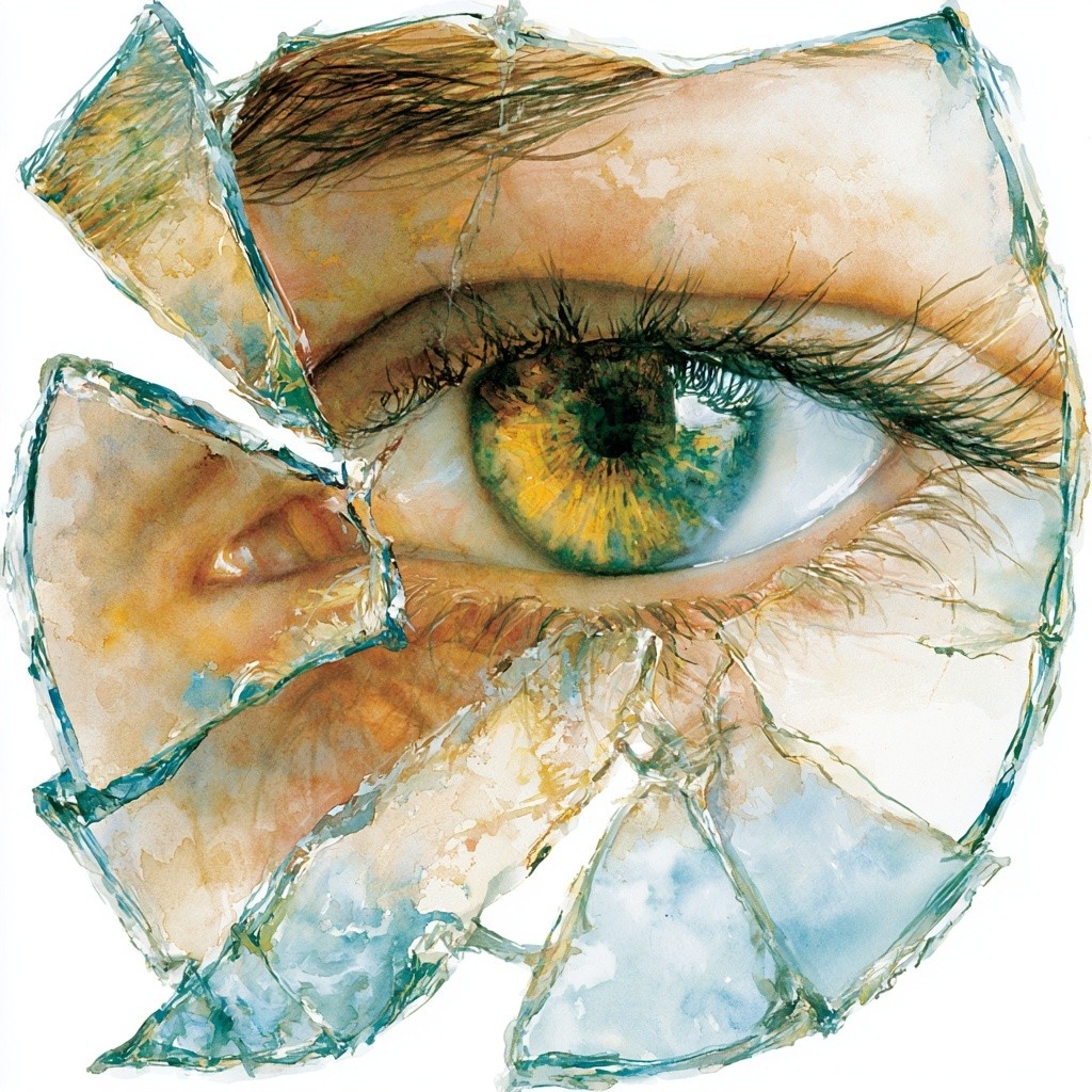 Eye open now broken two-way mirror governmet lies Afro...