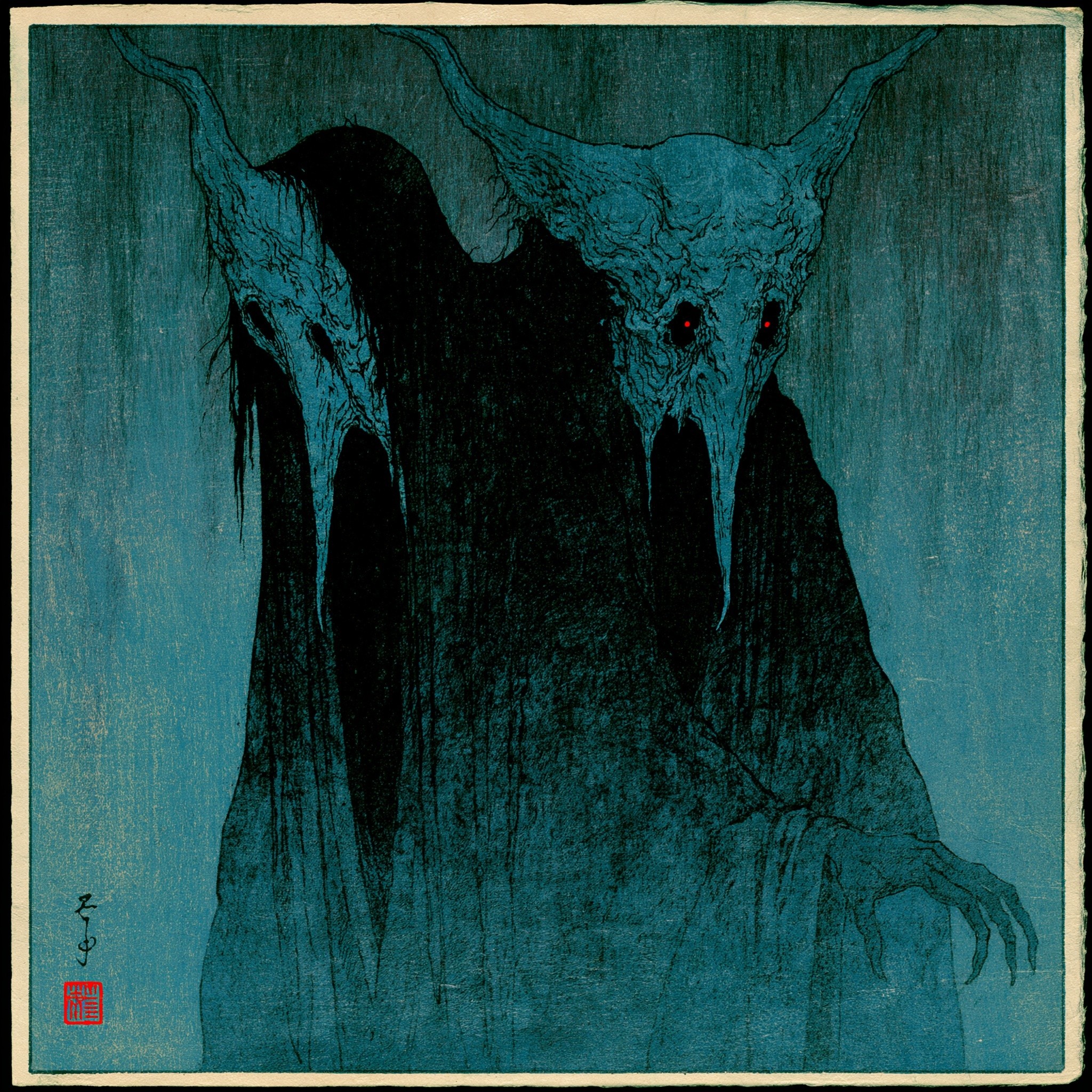 Siamese deformed monster twins nightmare beksinski x kawase hasui...