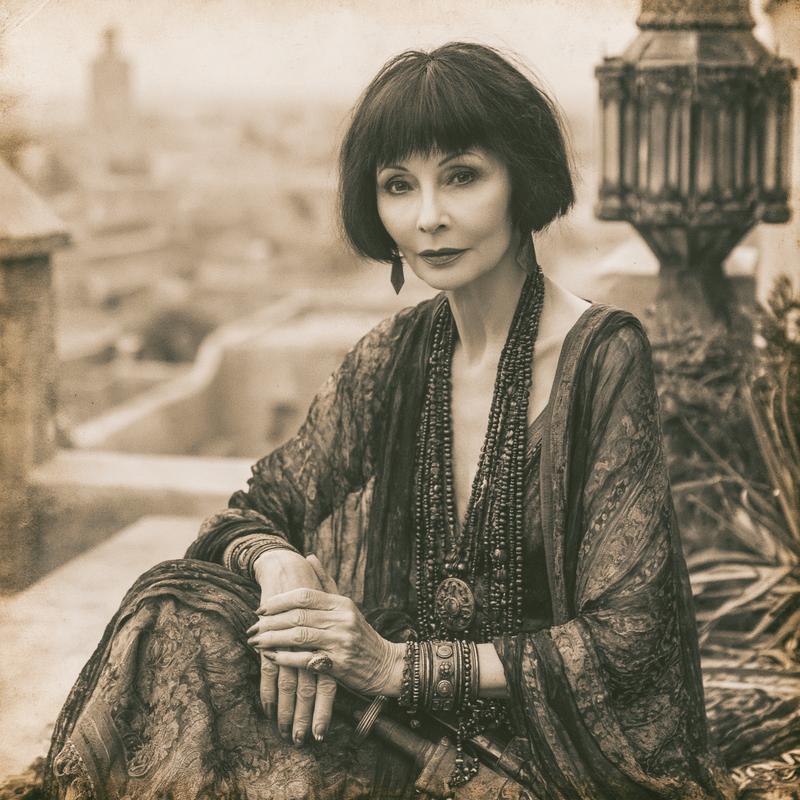 vintage postcard style photo of a very glamorous and...